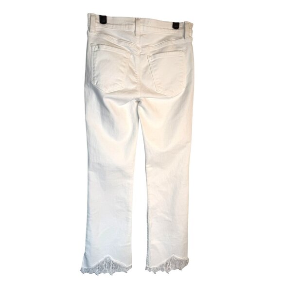 J Brand Selena Size 24 White Cropped Jeans With Lace Hem - Picture 15 of 16